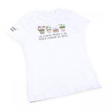 Women's Fitted T-Shirt Plants White 100% Cotton