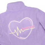 Personalised Custom Name Women Fleece Jacket Sweet Lavender Design 1 Healthcare Work Uniform Heart