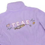 Personalised Custom Name Women Fleece Jacket Sweet Lavender Design 1 Healthcare Work Uniform TCAE