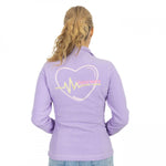 Personalised Custom Name Women Fleece Jacket Sweet Lavender Design 1 Healthcare Work Uniform Heart EKG