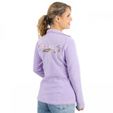 Personalised Custom Name Women Fleece Jacket Sweet Lavender Design 1 Healthcare Work Uniform Polar