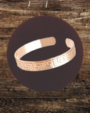 Copper Bangle 3/8" Greek Key Medium 'SUPER B'