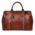 Fashion Doctors Bag Leather Travel Duffle Bag Unisex Alligator Pattern