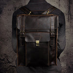 Real Leather Doctors Bag University Student School Book Backpack