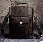 Real Leather Doctors Bag University Student School Book Backpack