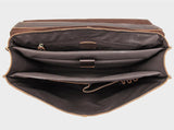 Doctors Briefcase Genuine Leather Laptop Bag For 17 Inch Double Layer