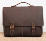 Doctors Briefcase Genuine Leather Laptop Bag For 17 Inch Double Layer