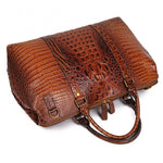 Fashion Doctors Bag Leather Travel Duffle Bag Unisex Alligator Pattern