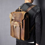 Real Leather Doctors Bag University Student School Book Backpack