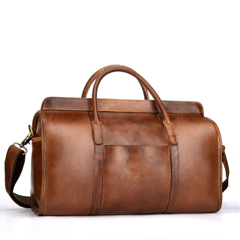 Smooth Leather Vintage Doctors Bag Travel Bag Unisex