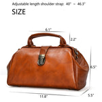 Women Doctors Bag Retro Japanese Handmade Genuine Leather Handbag