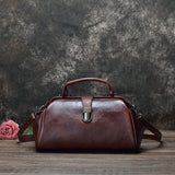 Women Doctors Bag Retro Japanese Handmade Genuine Leather Handbag