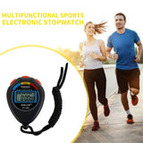 Portable Digital Timers LCD Handheld Sport Stopwatch Professional Waterproof Chronograph Timer Counter With Strap