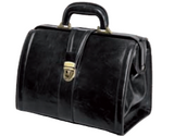 Italian Prime Leather Doctors Medical Bag VALIGETTA Black