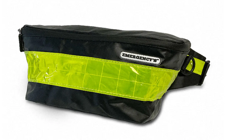 Elite Waist First Aid Kit Bag Black Reflective Tarpaulin Bumbag